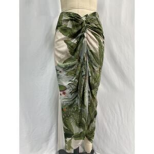 Andr�s Ot�lora 'Loto' Green Amazonas Pareo Skirt Size 10